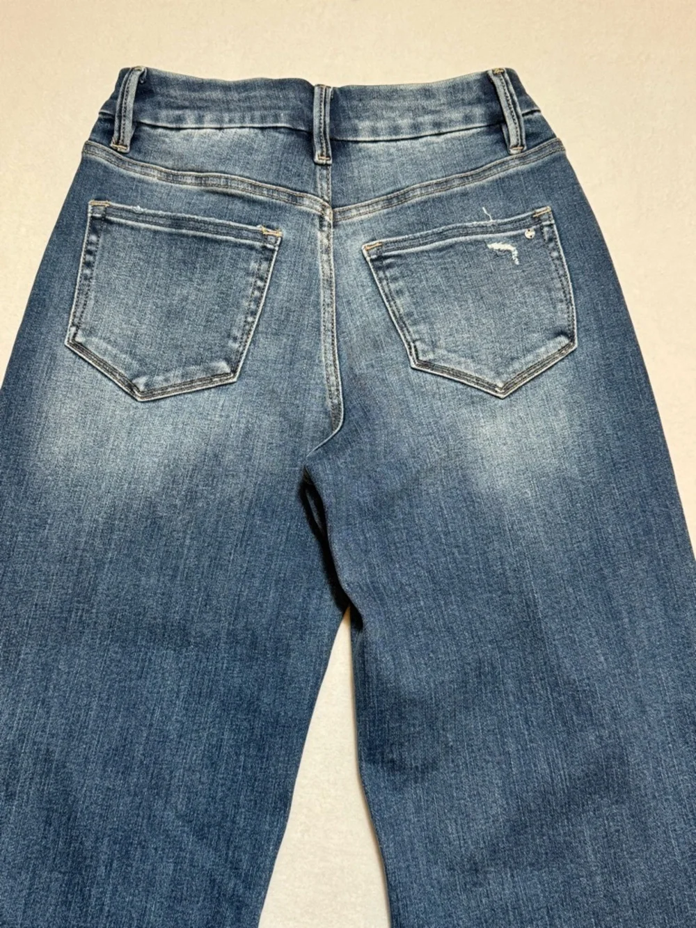 Mica High-waisted Blue Wide-Leg Flare Distressed Boho Jeans Women’s Size 25 - Picture 9 of 14